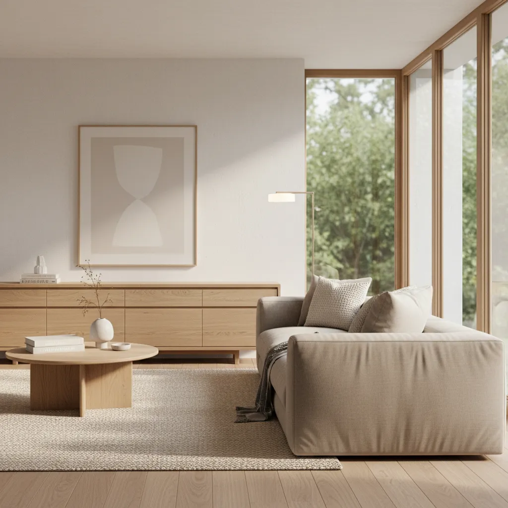 Visualización 3D de una sala antes de su decoración final