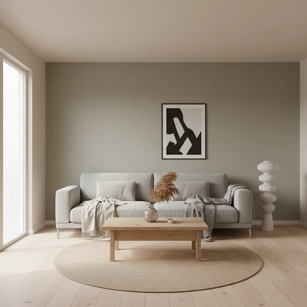 Stylish living room interior demonstrating balanced Berger Paints colour palette