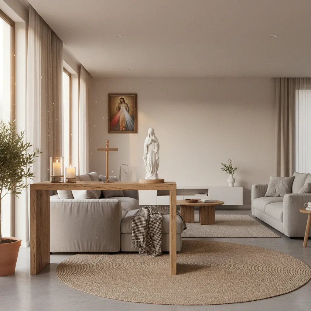 Living Room Catholic Altar Designs for Home