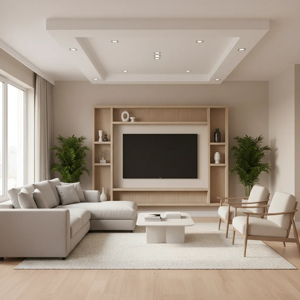 Can Plaster Ceiling Design Help Define Living Room Zones?