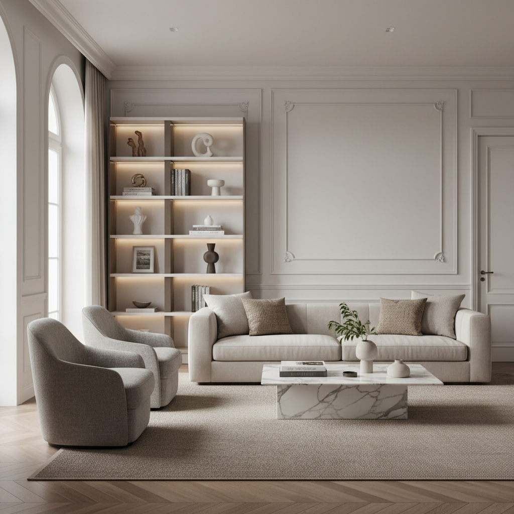 Estilo clásico moderno en diseño de interiores