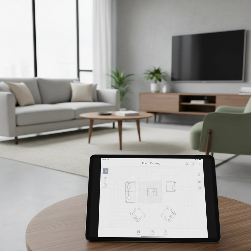 Planificación de muebles para un salón usando una aplicación digital