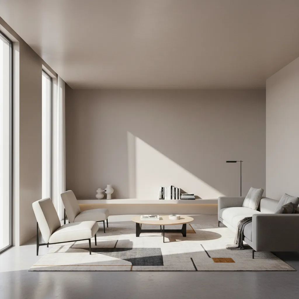 modern living room showing smooth durable interior wall paint finish