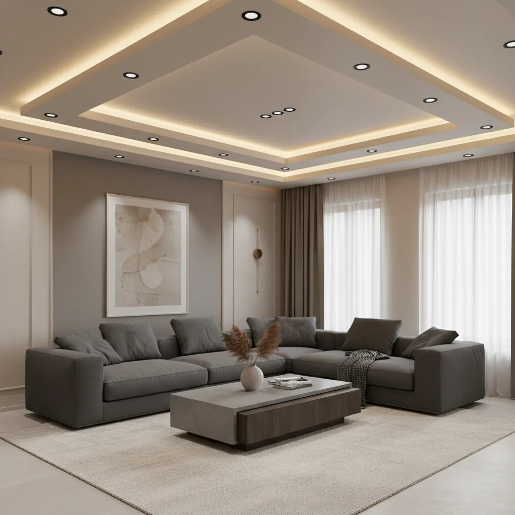 How to Optimize Lighting in a 180 Sq Ft Living Room False Ceiling