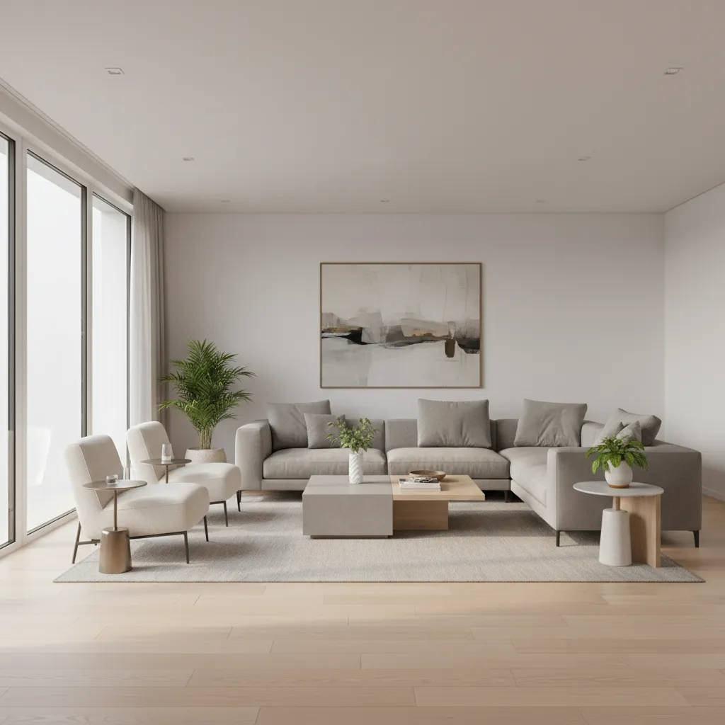 living room showing clear furniture layout and circulation space