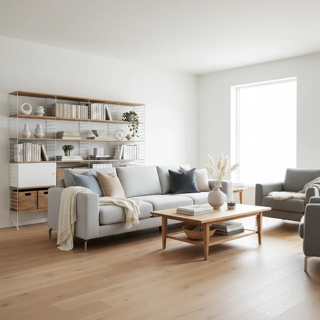 Distribución de muebles en un salón moderno