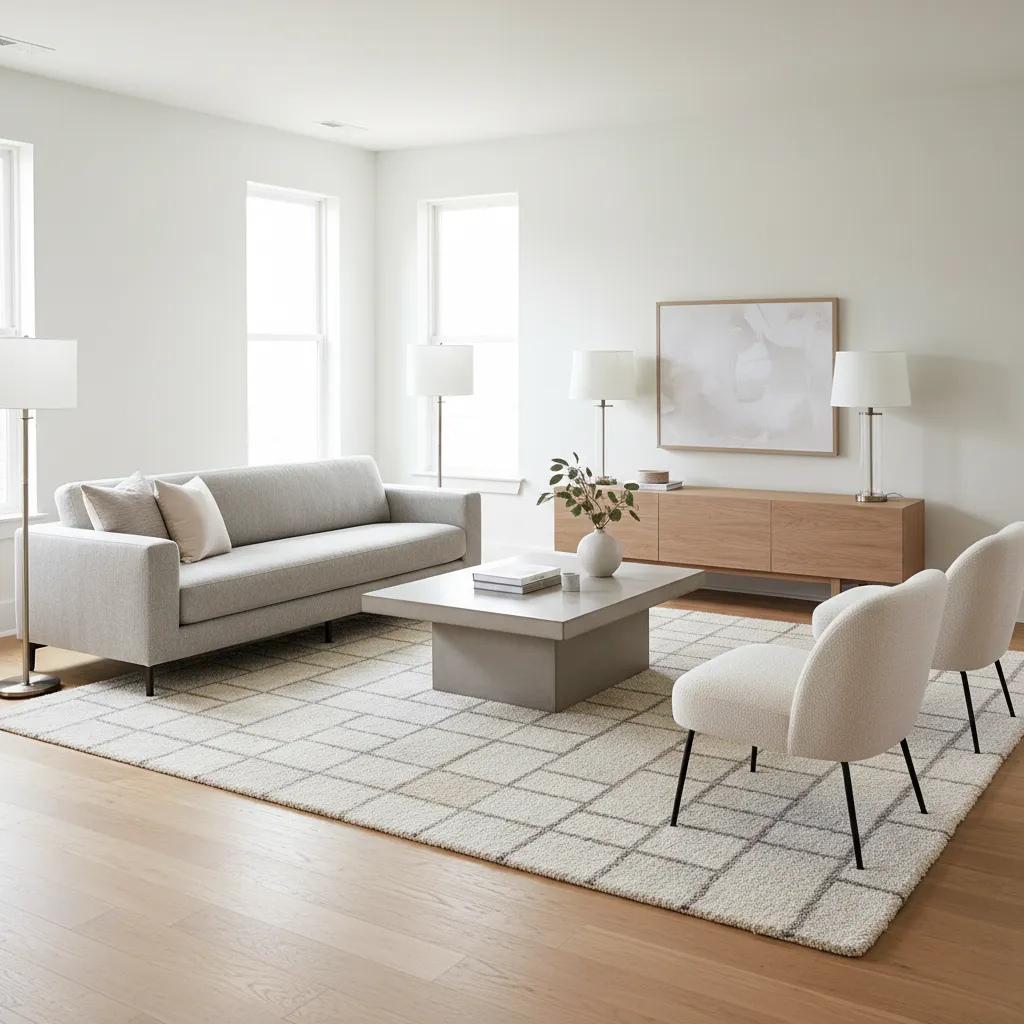 living room furniture spacing example with sofa coffee table and chairs properly arranged