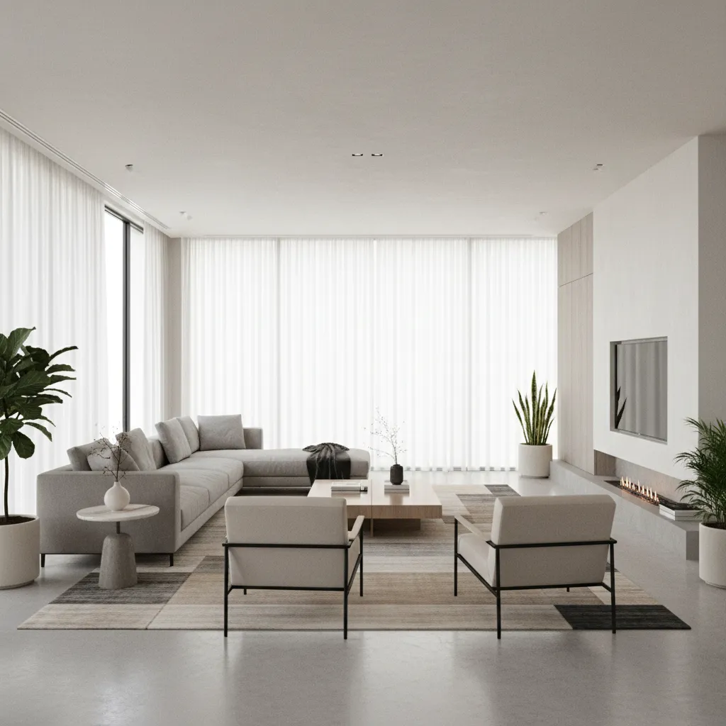 living room layout showing walking space between furniture pieces