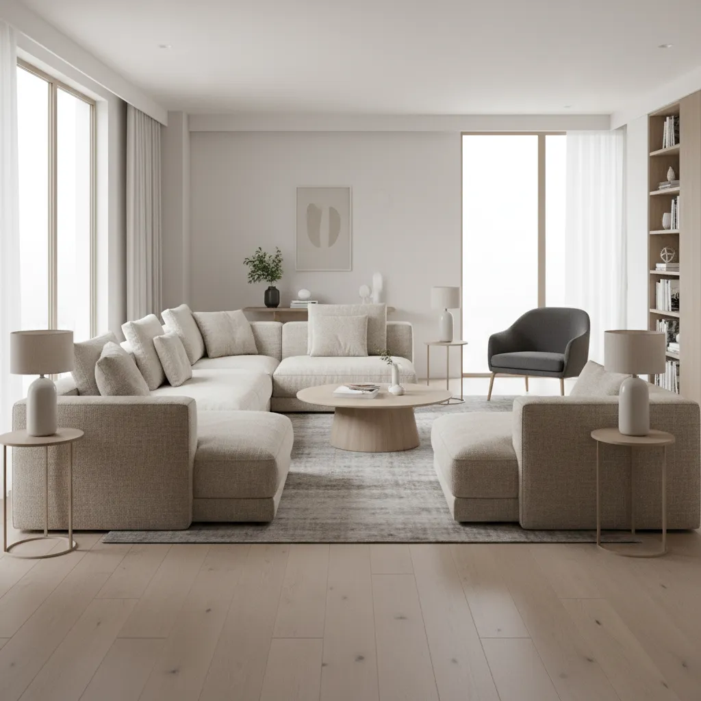 Example of overcrowded living room furniture layout mistake