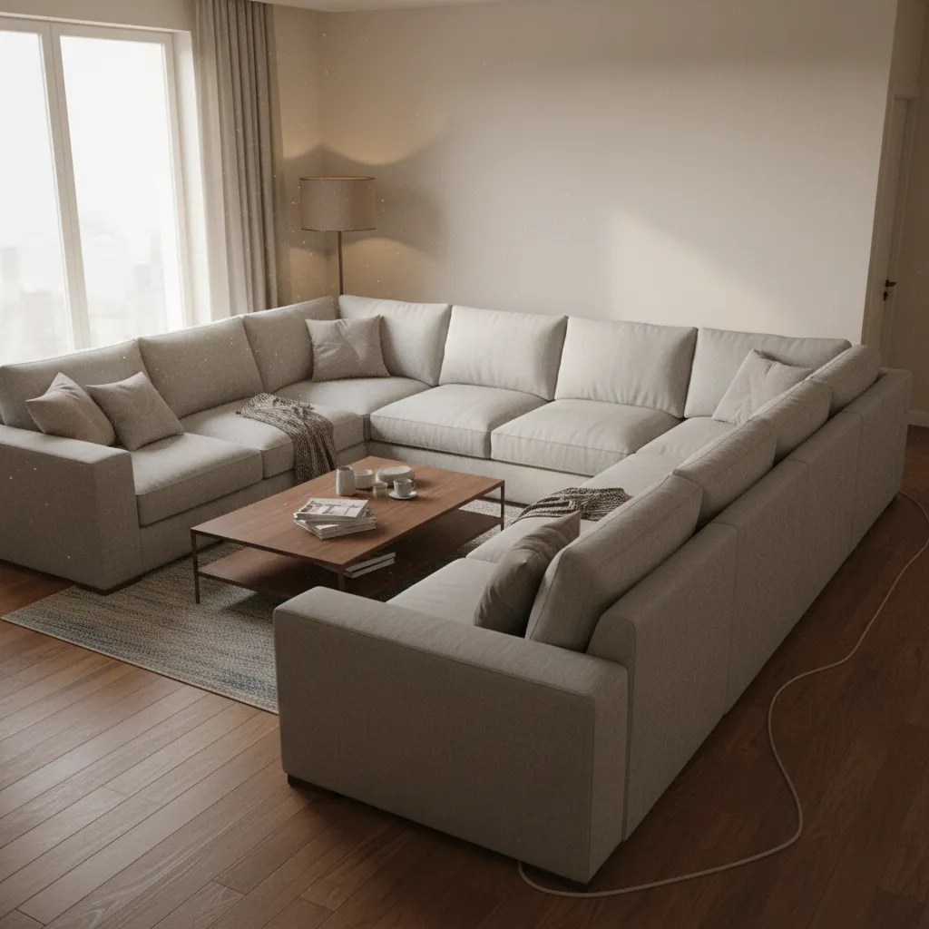 example of cramped living room layout with blocked walkway