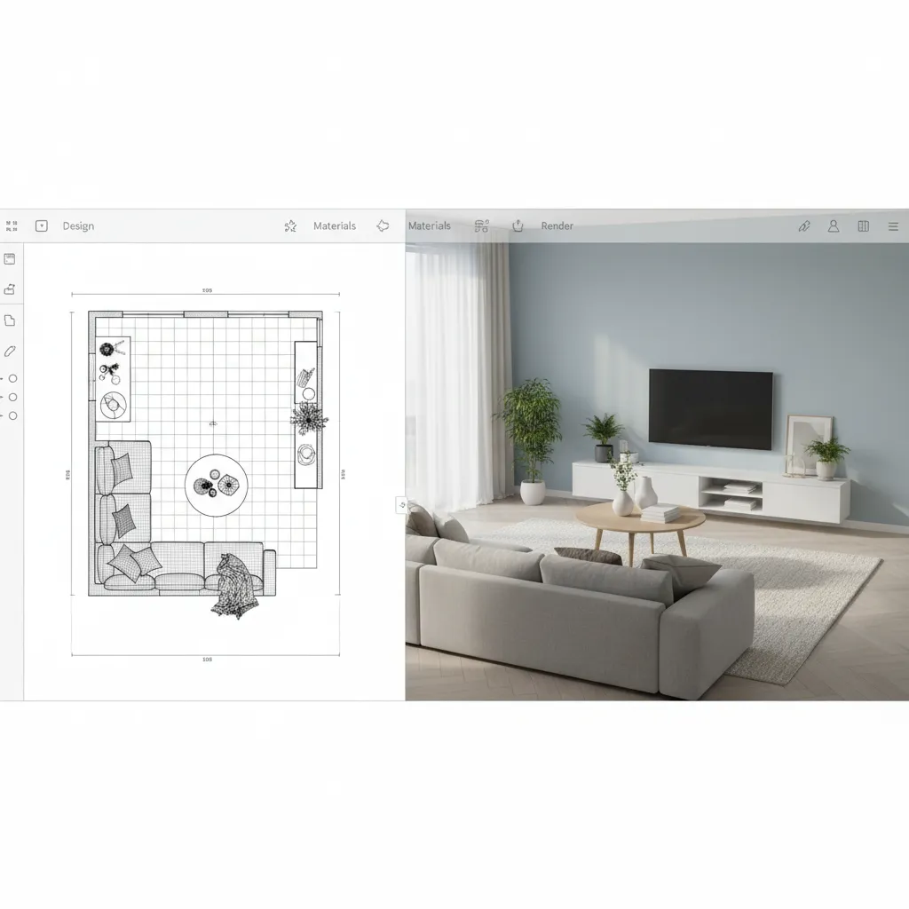 planificador digital mostrando la distribución de un salón