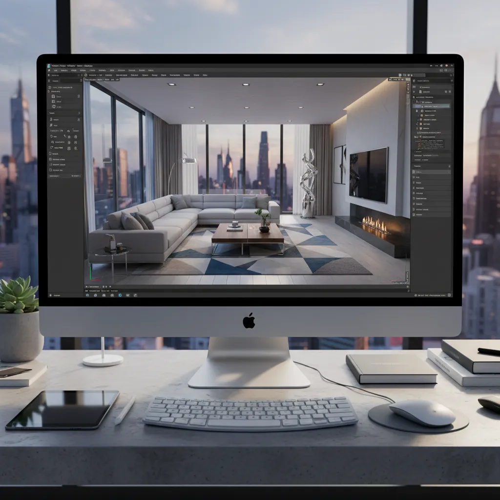 Planificación de distribución de un salón con modelo 3D