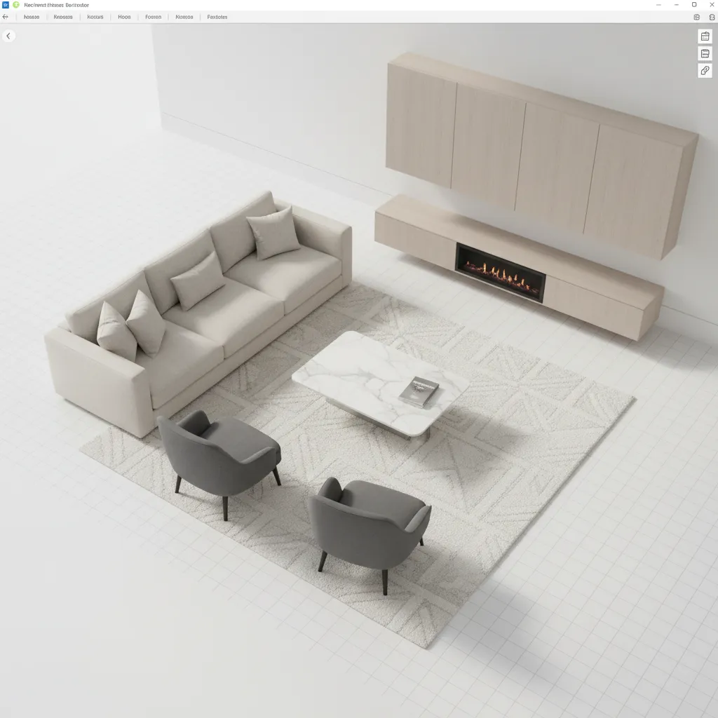virtual living room layout planning in a home building game