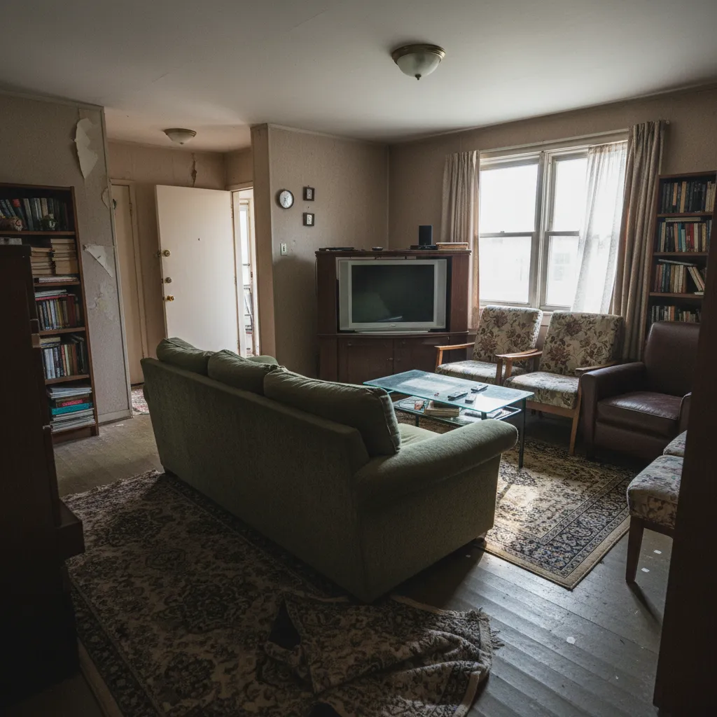 Ejemplo de salón con mala distribución de muebles