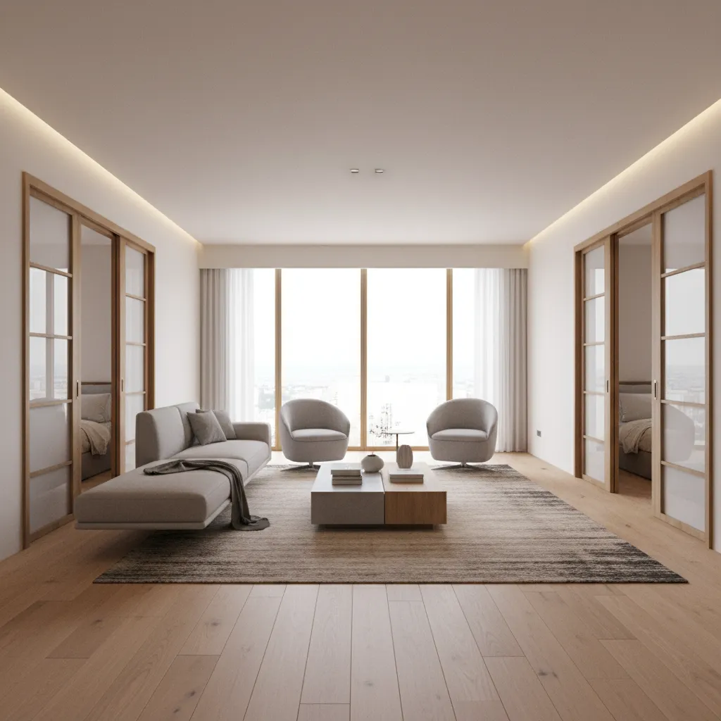 Living Room Layout Planner with Bedroom Doors