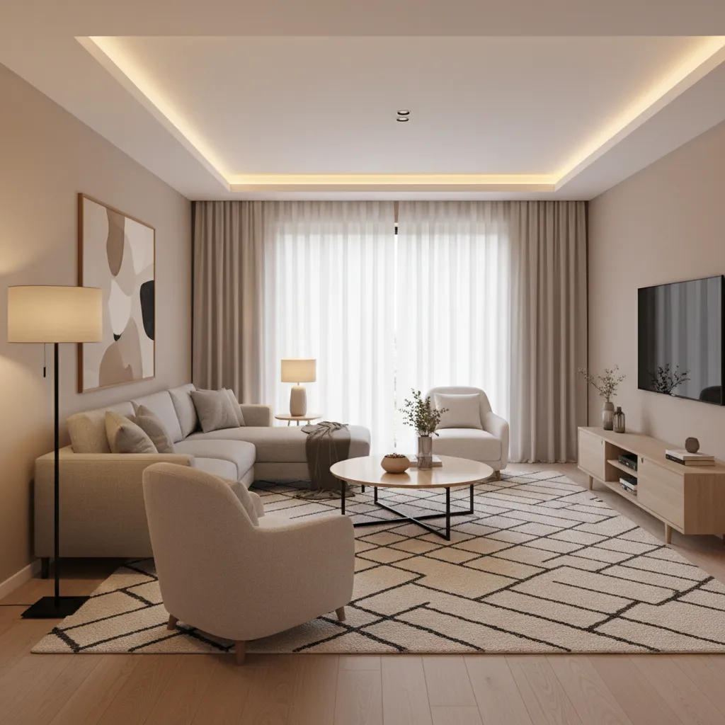 Lighting and Rug Placement for Balance