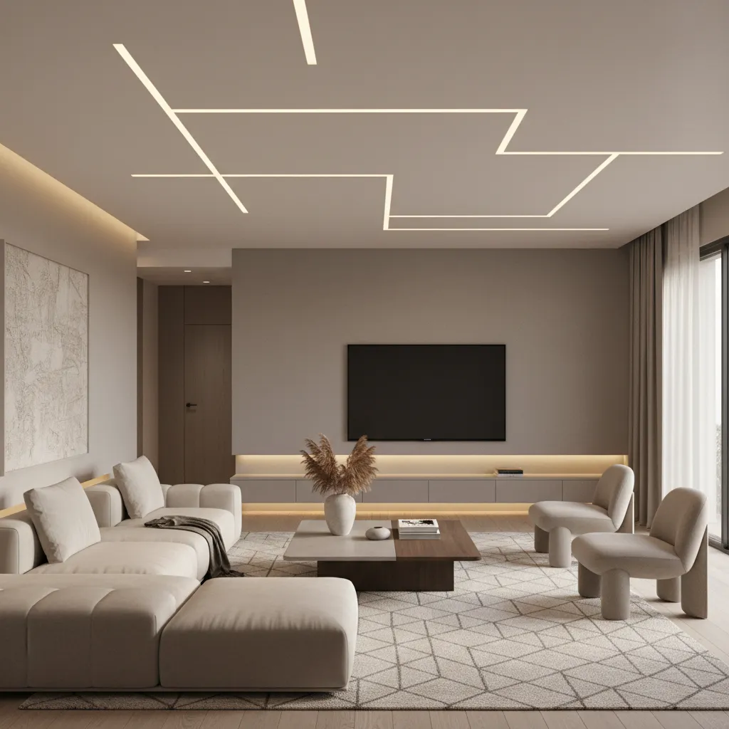 Living Room Profile Light Ceiling Design Ideas for Modern Homes
