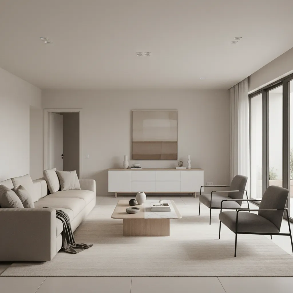 living room furniture spacing with clear walking path