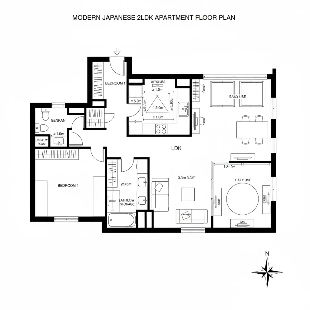 リビング内の可変コーナー