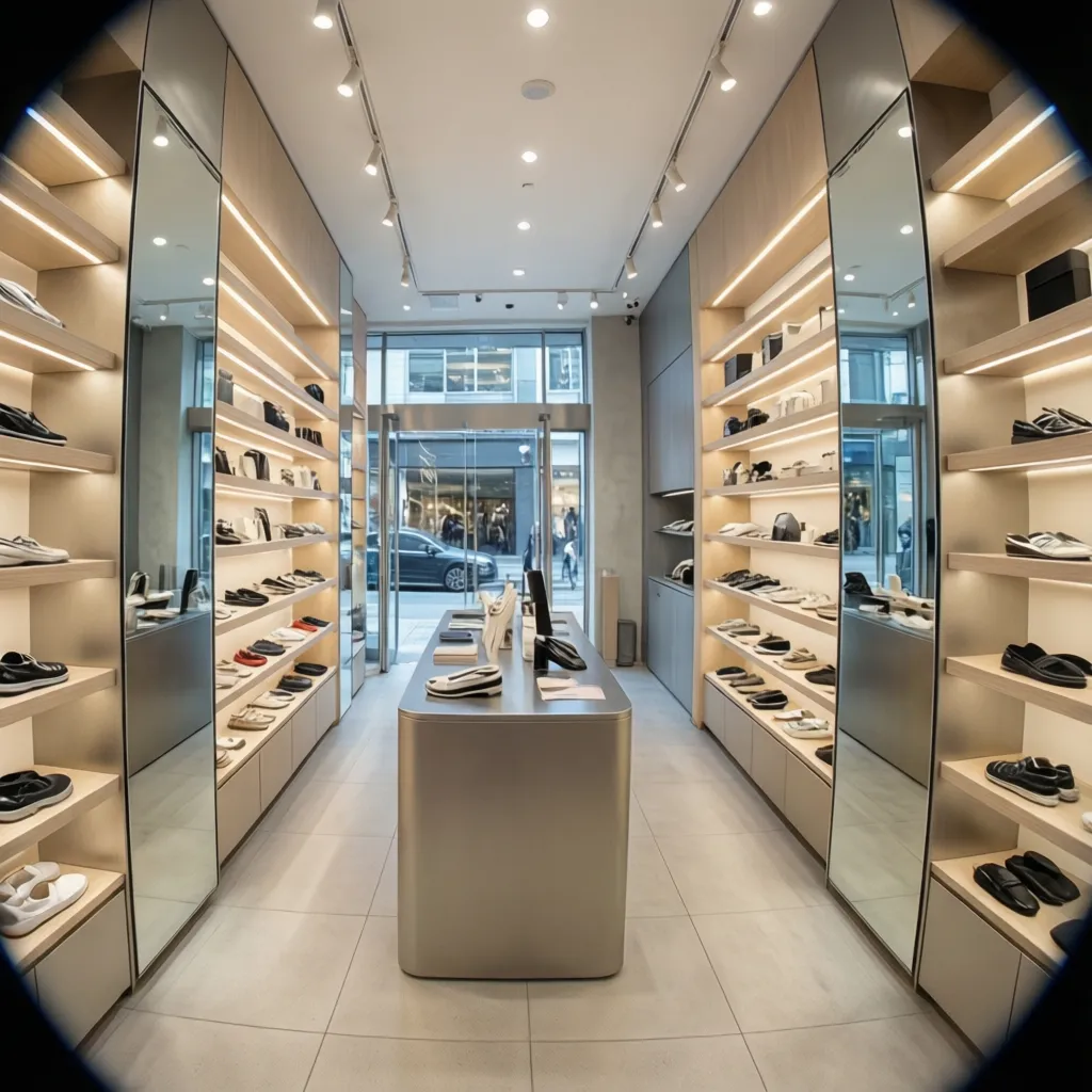 Pequeña tienda bien diseñada con sensación de amplitud