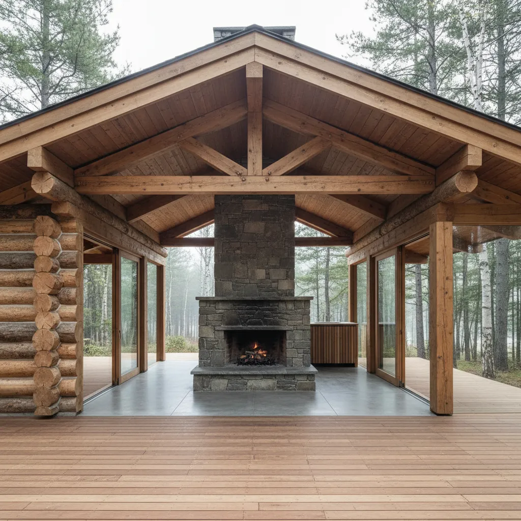 One-Story Log Cabin Floor Plans