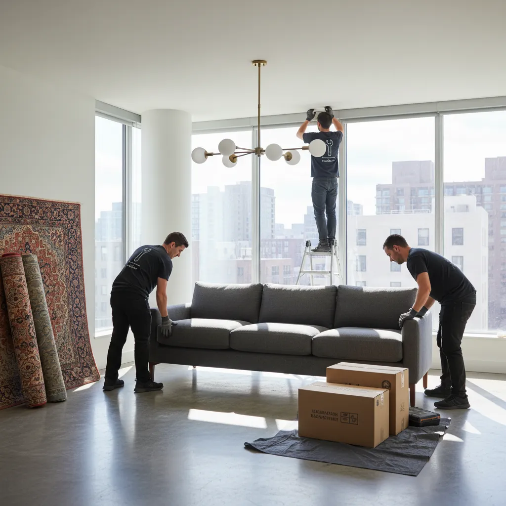 Entrega de muebles en un proyecto de interiorismo residencial