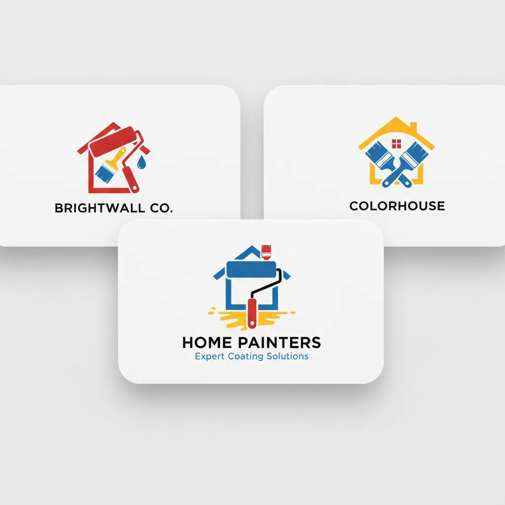 Diseños de logos de pintores de casas que atraen clientes