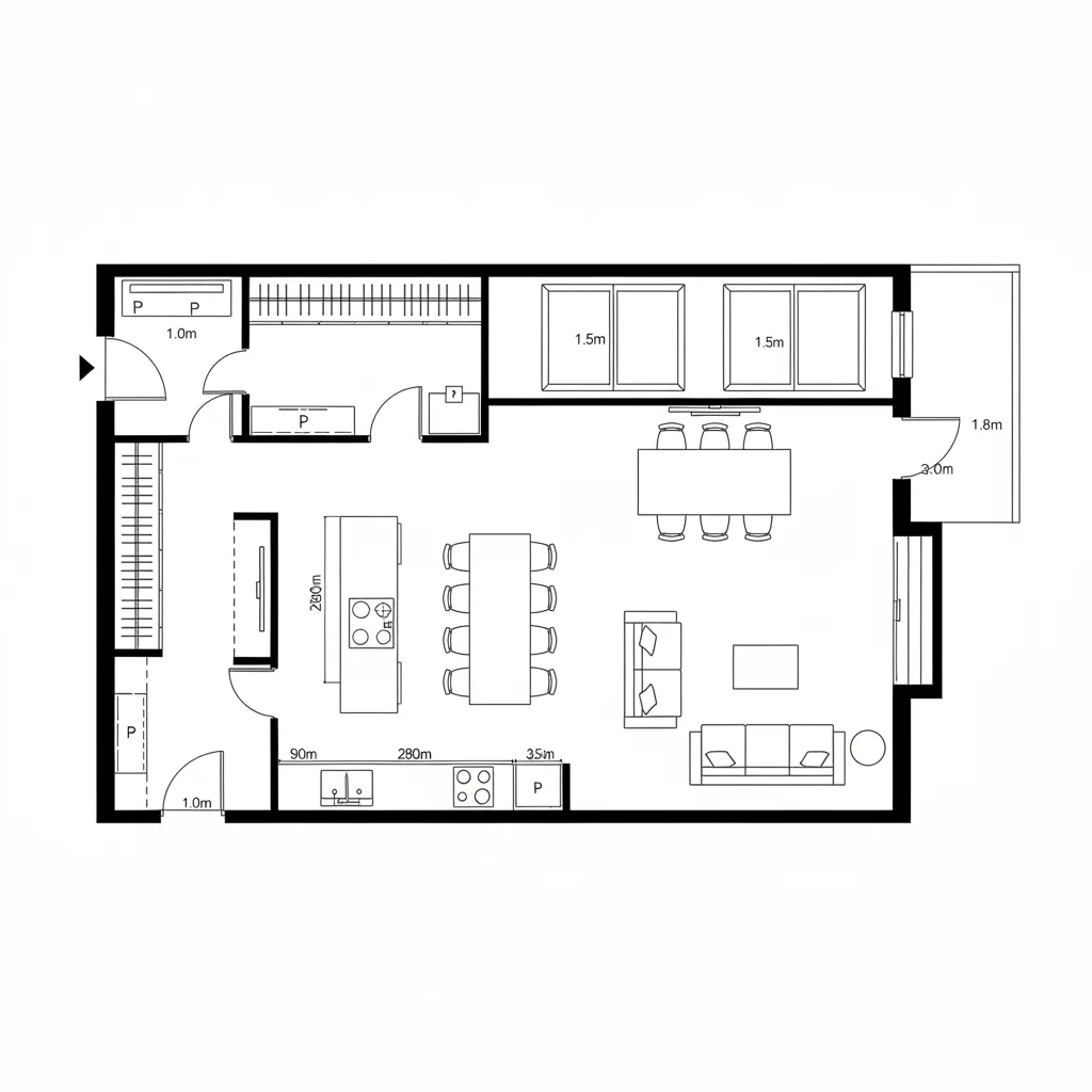 Long Axis Loft: Kitchen-Core, Gallery Spine