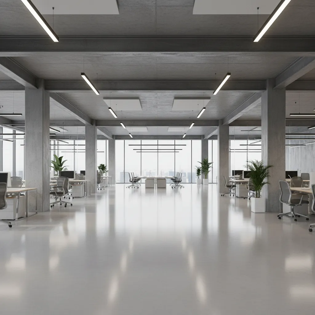Visualization of floor deflection in long span structural beam system