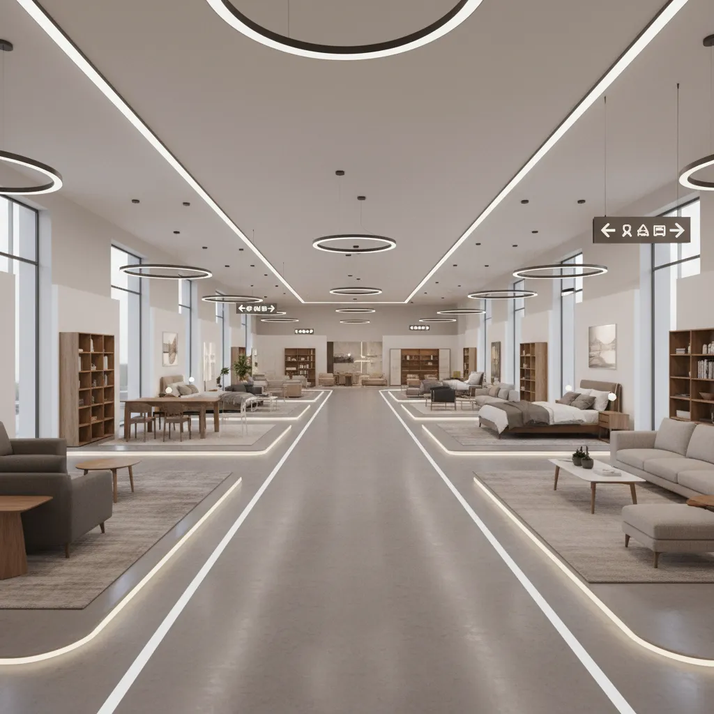 loop racetrack retail layout guiding customers around store pathway