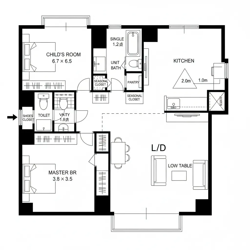 回遊を許す2LDK、個室は“締める”ためにある