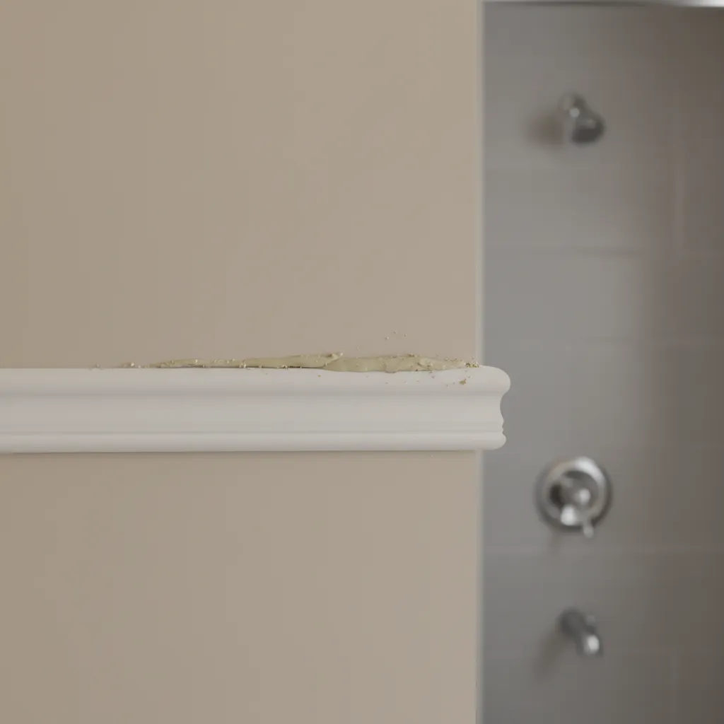 bathroom chair rail trim separating slightly from wall showing installation issue