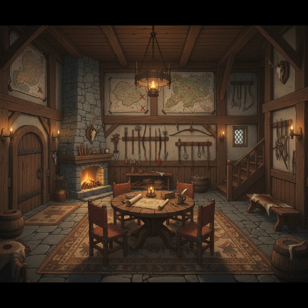 Themed LOTRO house layout with coordinated furniture and wall decorations