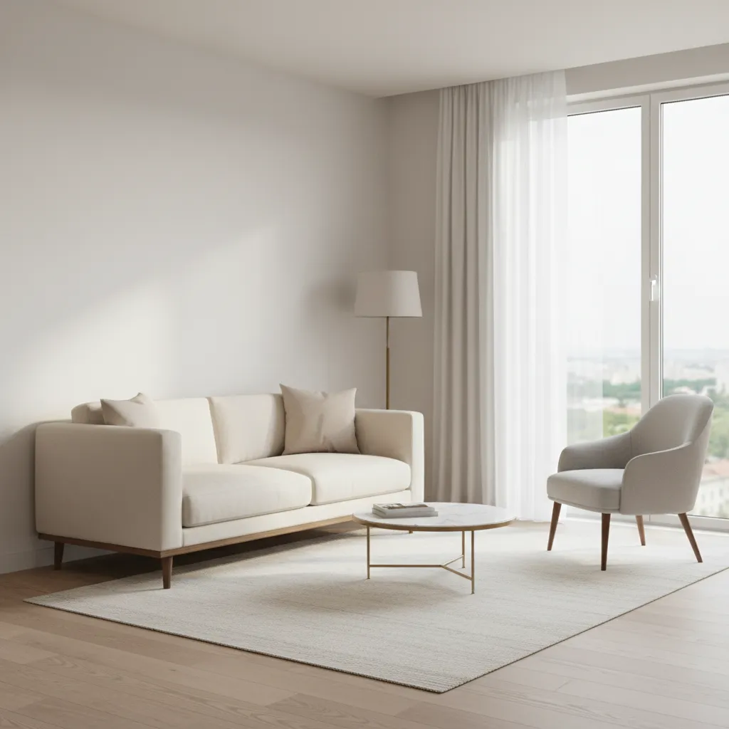 small living room using a loveseat and accent chair instead of a large sofa