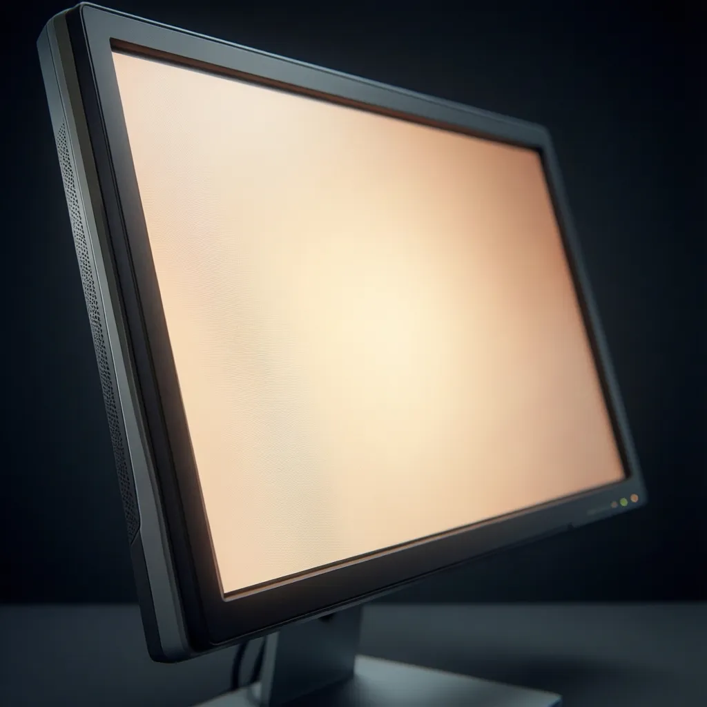 Close up of modern monitor panel designed for low blue light emission