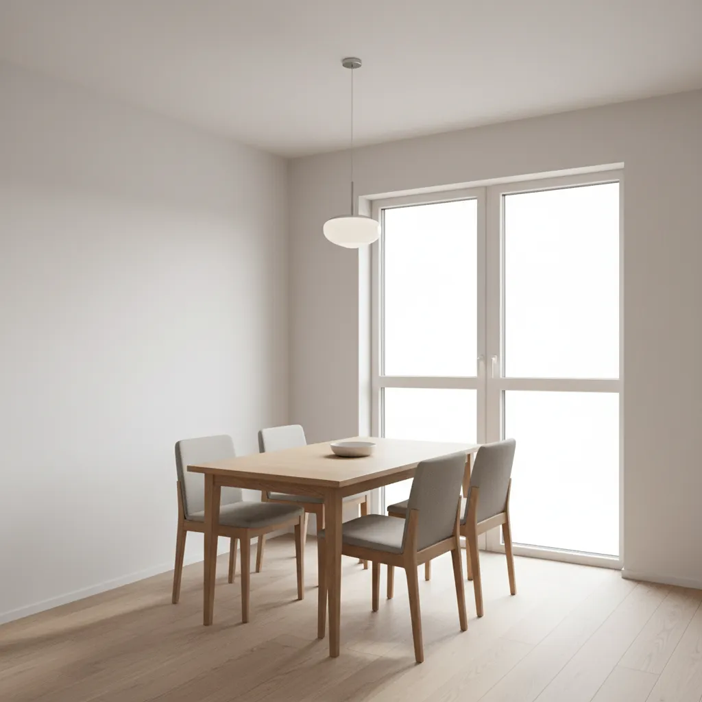 low ceiling dining room with simple lighting fixture and compact layout