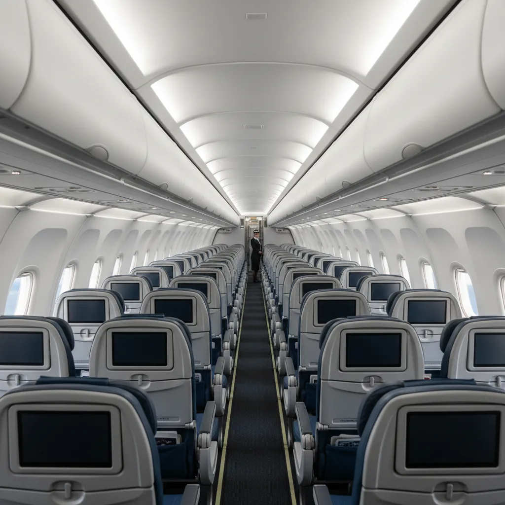 high density economy seating layout used by low cost airlines