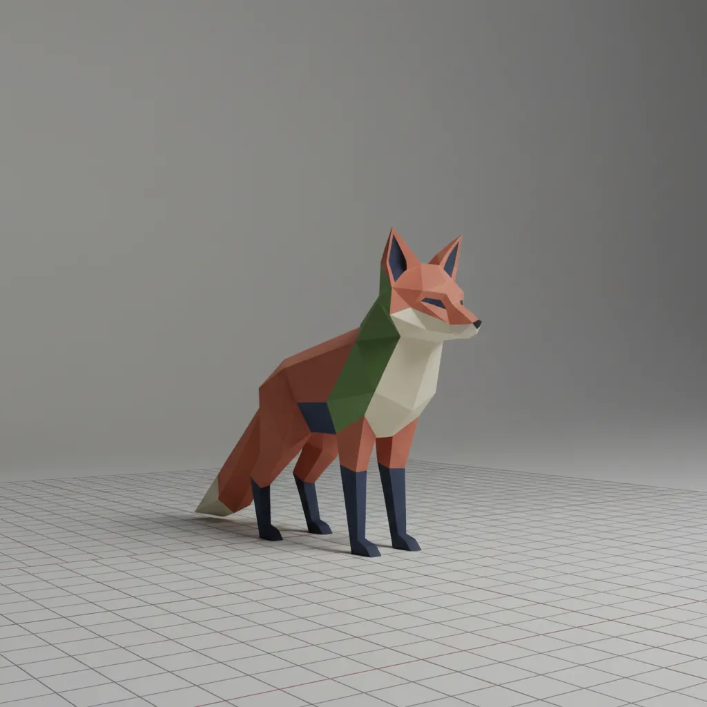 Example of a simple low poly 3D model suitable for web tools