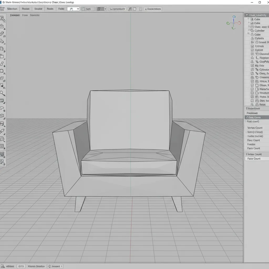 Simple low poly 3D object with minimal geometry