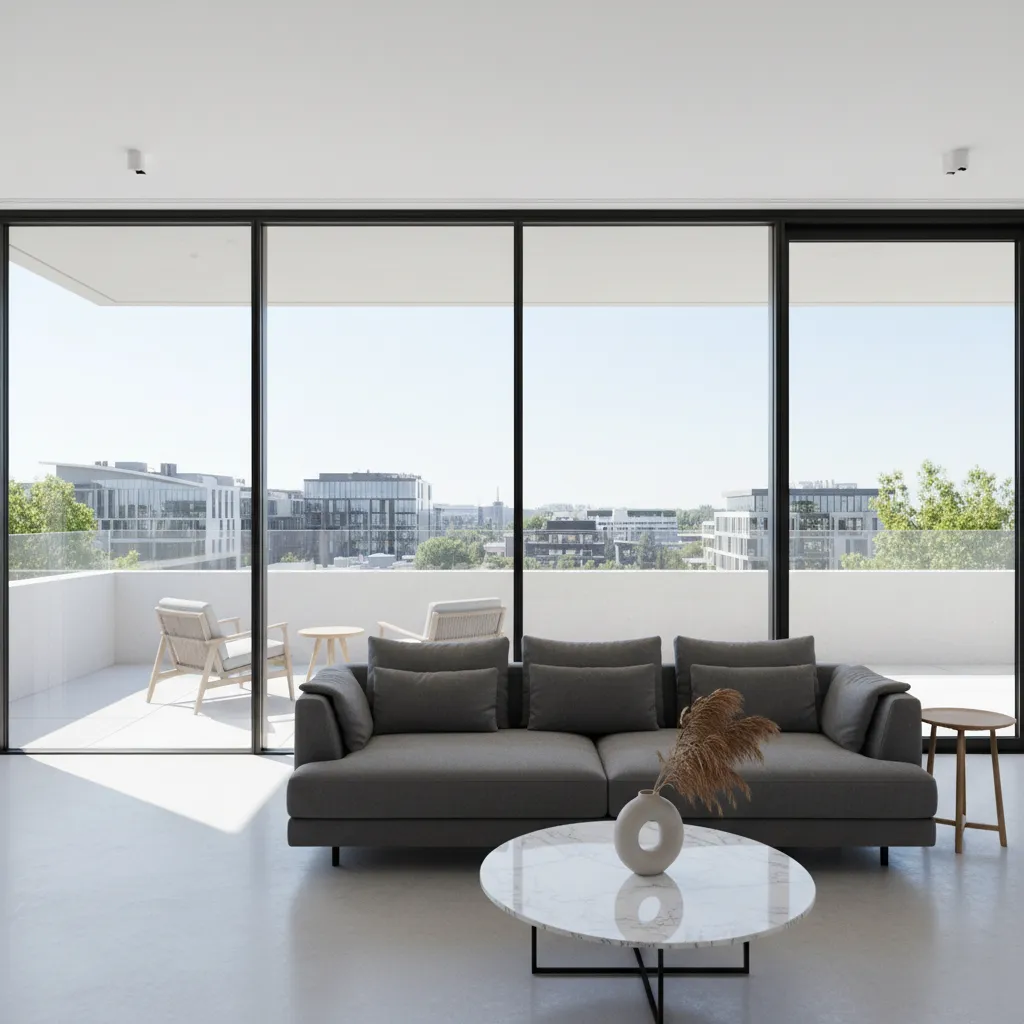 modern balcony window with low sill height maximizing daylight