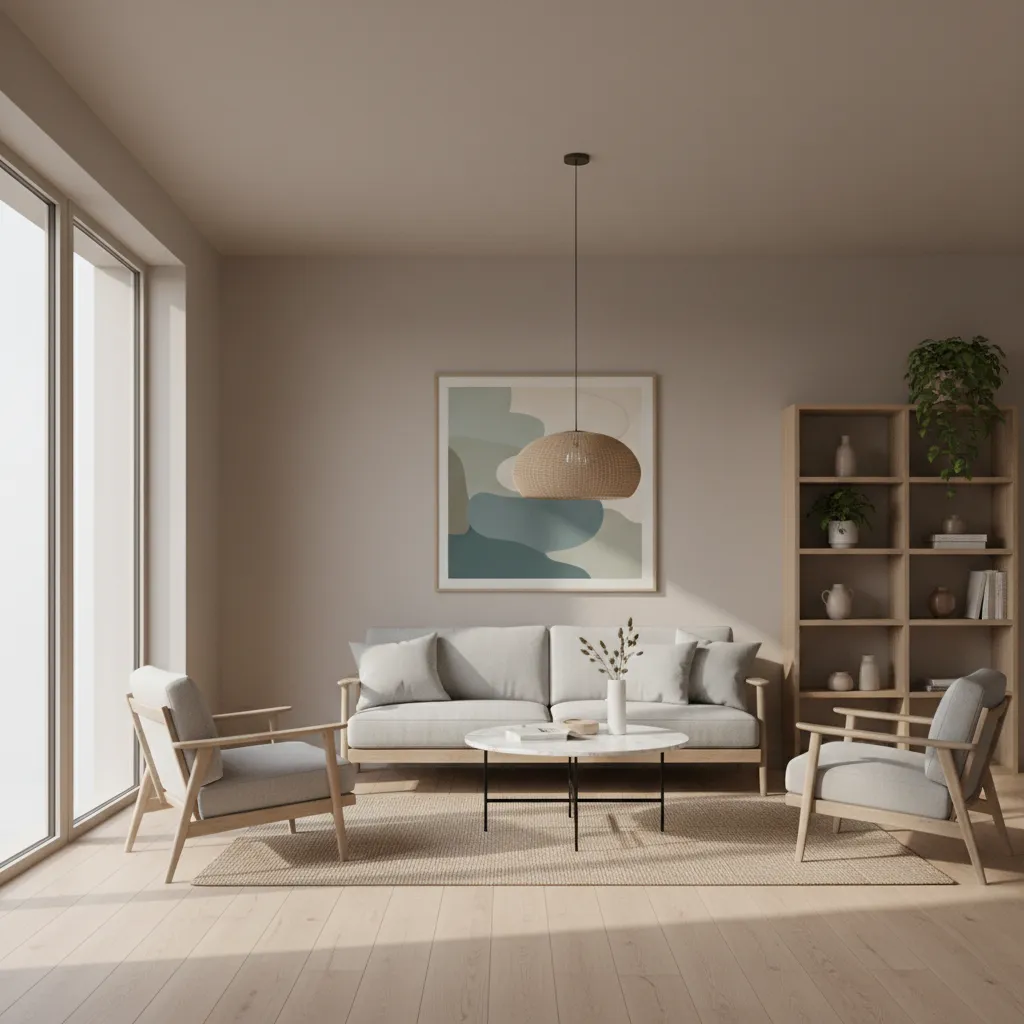 modern home interior painted with low VOC paint in soft neutral tones