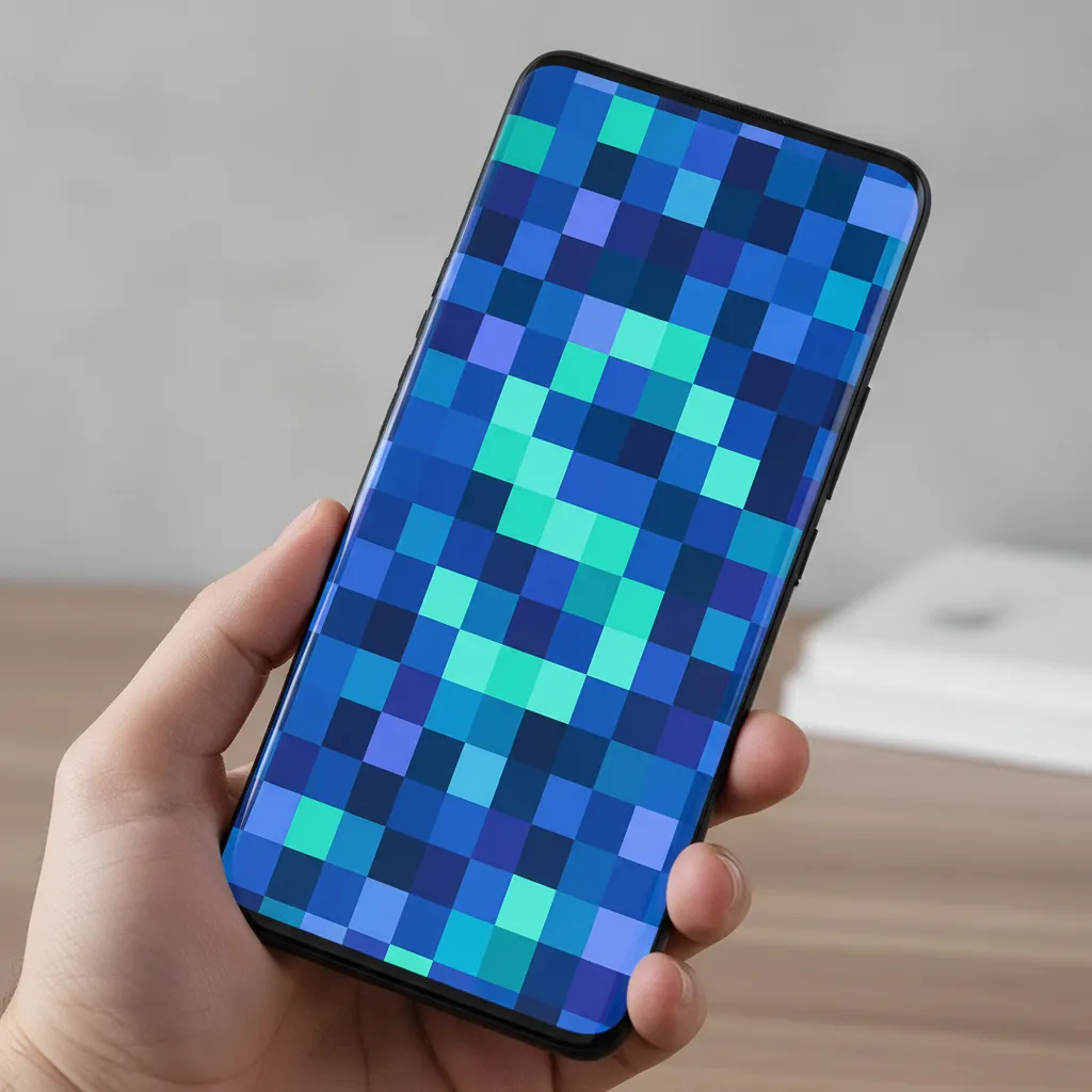 example showing low resolution wallpaper stretched on a phone screen