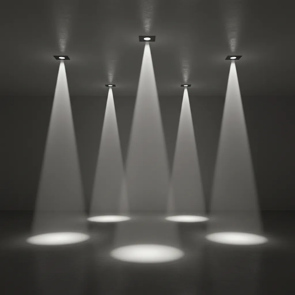 Visualization of luminaire photometric light distribution pattern in interior space