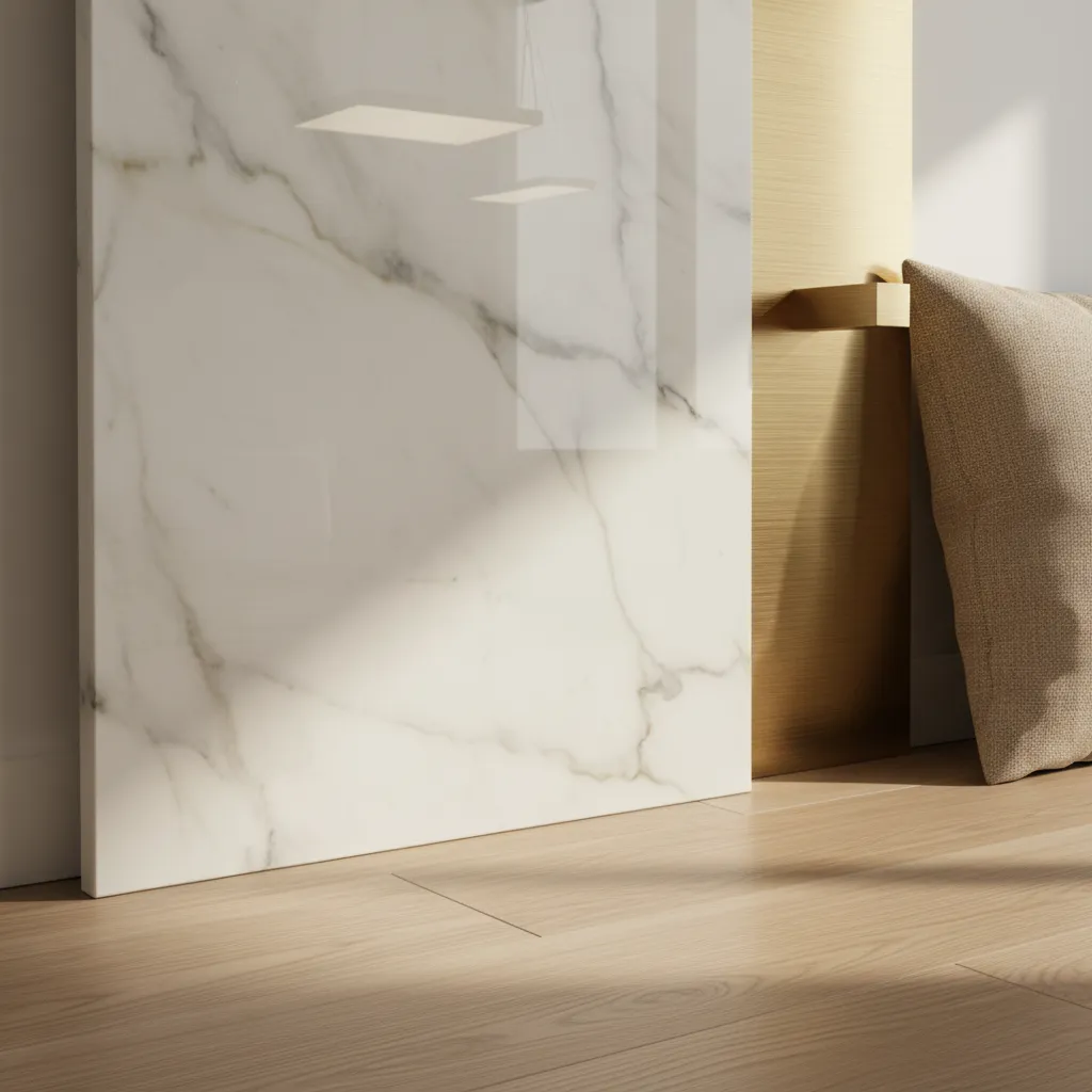 luxury classic interior materials marble brass oak wood and neutral textiles