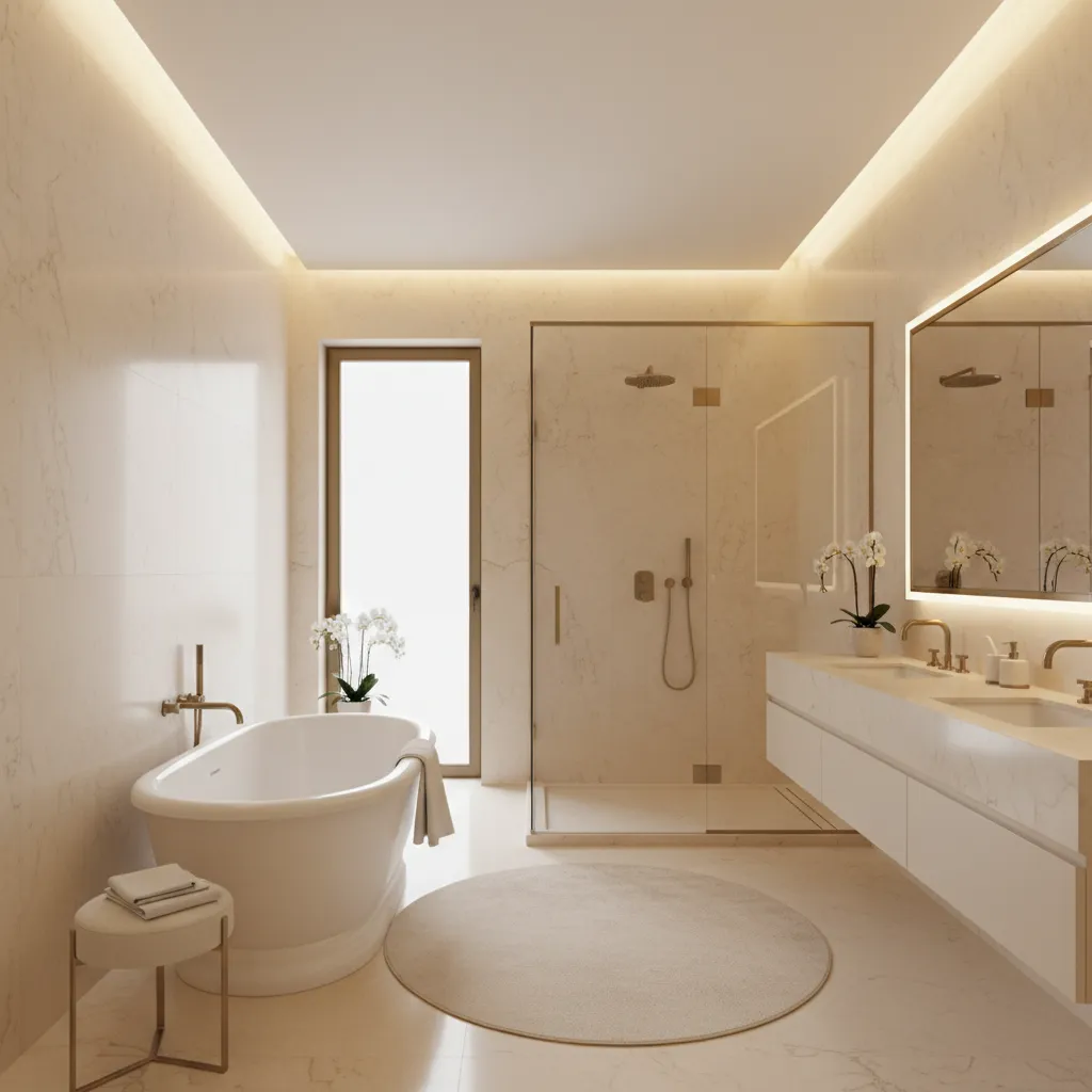 How Hotels and Luxury Homes Use Cream Bathroom Designs