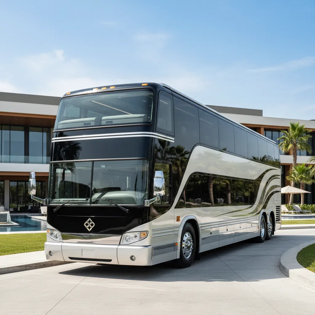 Large luxury custom double deck motorcoach RV