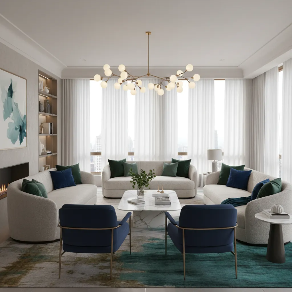Luxury living room inspired by world famous interior designers