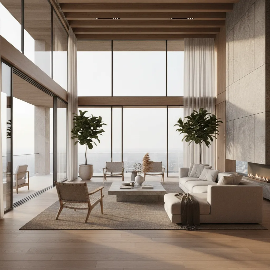 sunlit modern luxury interior showing natural light planning in floor plan design