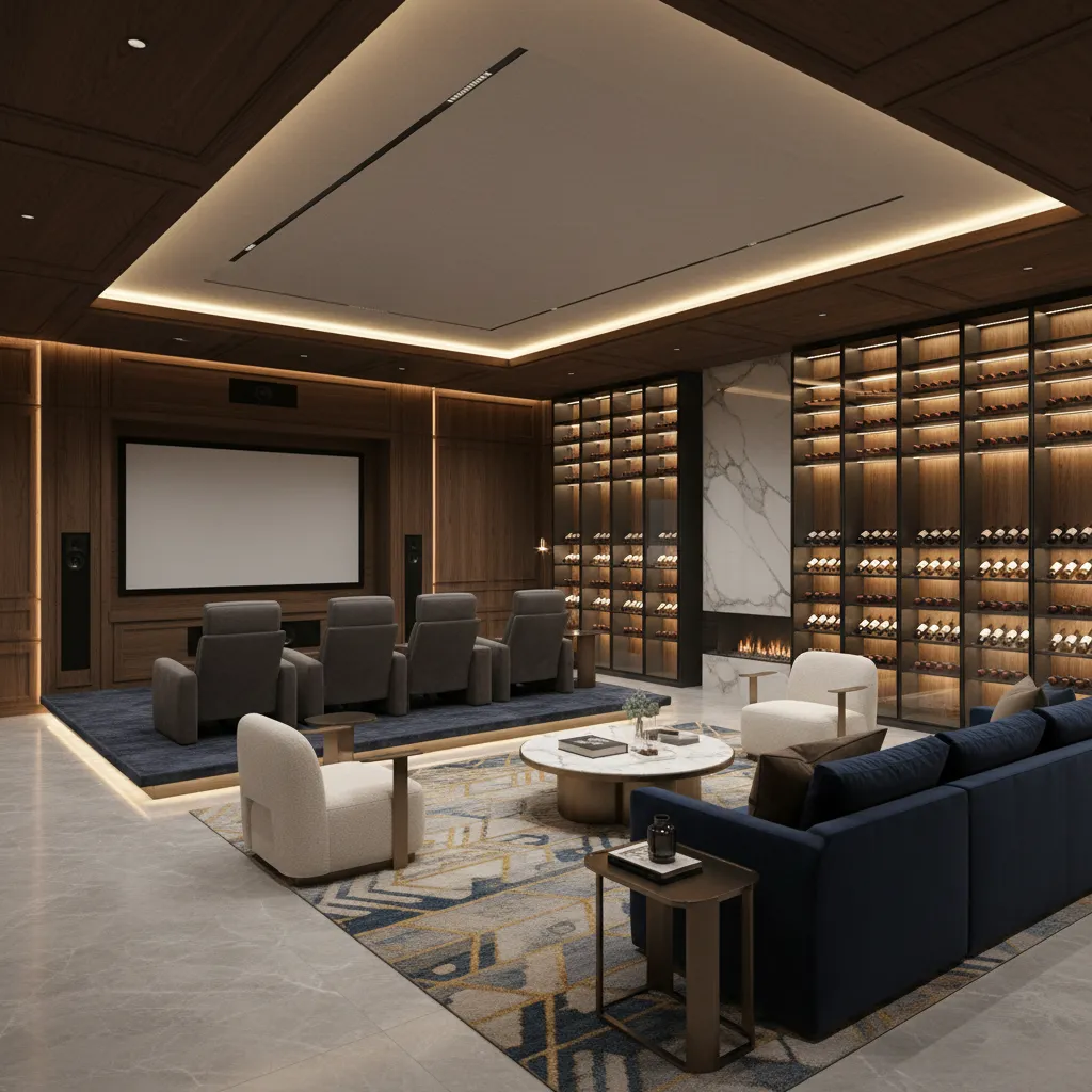 Luxury home interior showing entertainment and lifestyle spaces