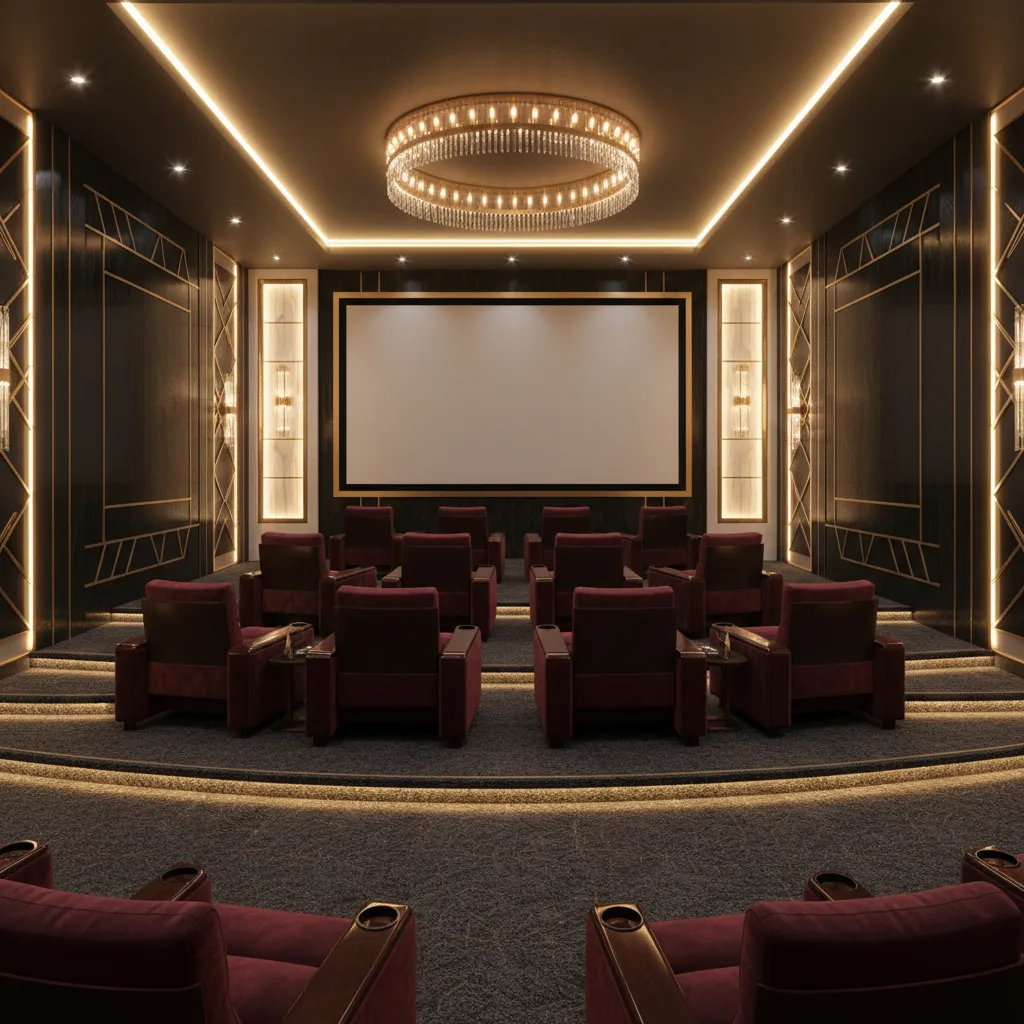luxury private home theater similar to the cinema inside Antilia residence
